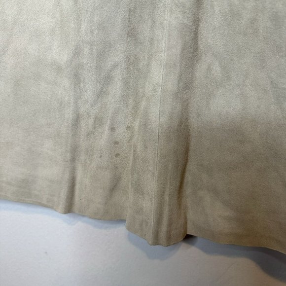 Ralph Lauren Black Label Skirt Women’s 4 100% Lambsuede Neutral Tan Slit Knee - Picture 6 of 7